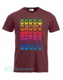 Magliettami T-shirt butterfly bordeaux