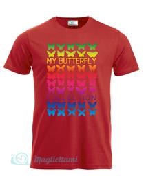 Magliettami T-shirt butterfly rosso