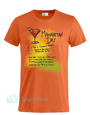 Magliettami T-shirt Cocktail Manhattan Arancio