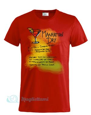 Magliettami T-shirt Cocktail Manhattan Rossa