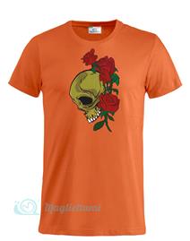 Magliettami T-shirt skull arancione